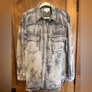 OLI & HALI acid washed button down shirt NEW